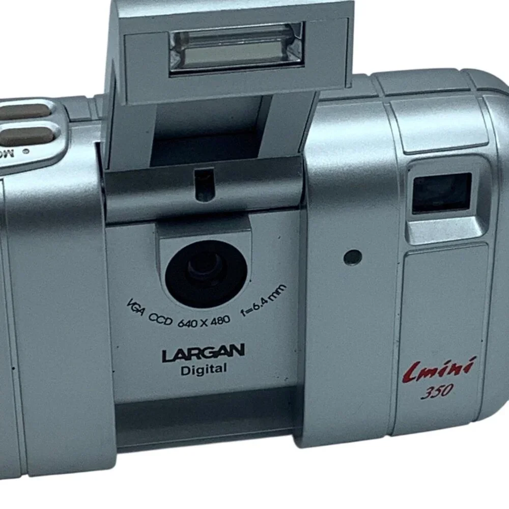 Vtg Largan Lmini 350‎ Digital Camera Silver 640x480 Resolution Flip Flash Y2K